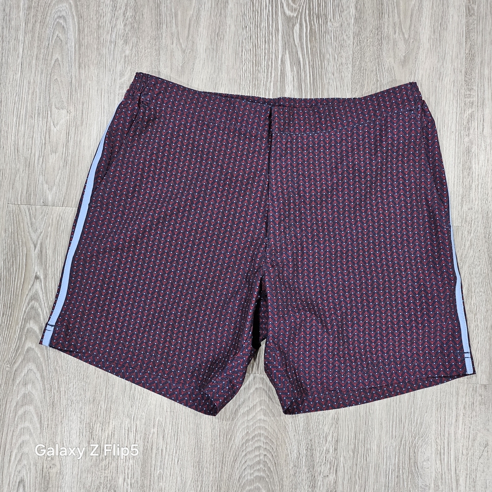 Fair Harbor Men's Maroon and Blue Swim Shorts